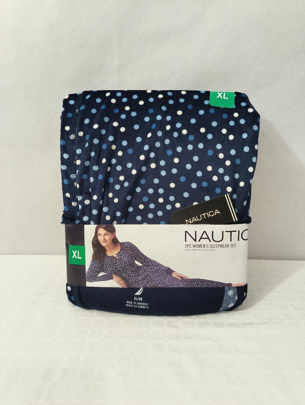Nautica Navy Blue Polka Dot 2-Piece Sleepwear Set